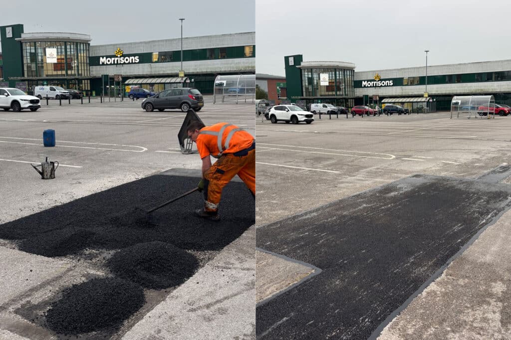 Morrisons Wigan Pothole Before / After