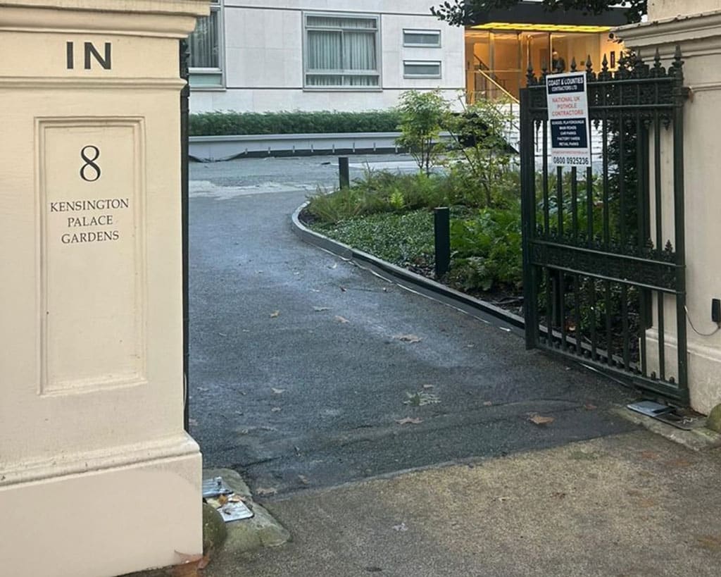 Surface Dressing Works at Kensington Palace Gardens, London